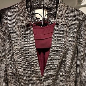 LOFT black and white tweed blazer